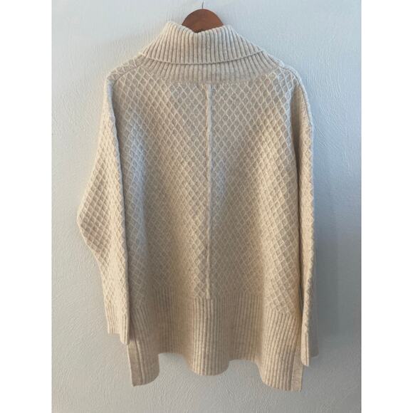 Adam Lippes RTR Design Collective Marled Turtleneck Sweater Wool Blend Beige L - Picture 7 of 13